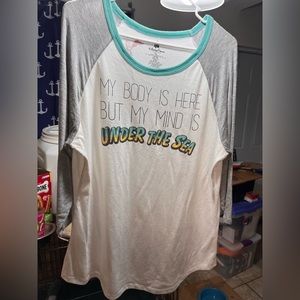 Little Mermaid Theme Baseball Tee